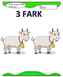 okul öncesi çocuklar için İki Resim Arasındaki Farkı Bul Etkinliği